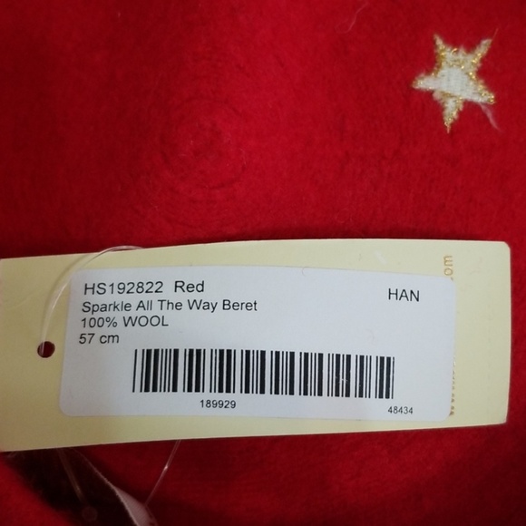 SPARKLE ALL THE WAY 100% Wool Red Beret NWT!! - Picture 6 of 6
